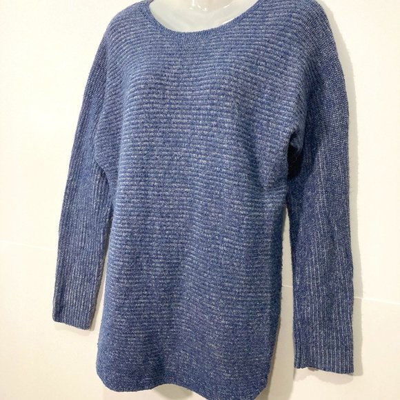 Jana Womens Knit Pullover Sweater Angora Blend Blue long Sleeve Crew neck S/P - Picture 5 of 8